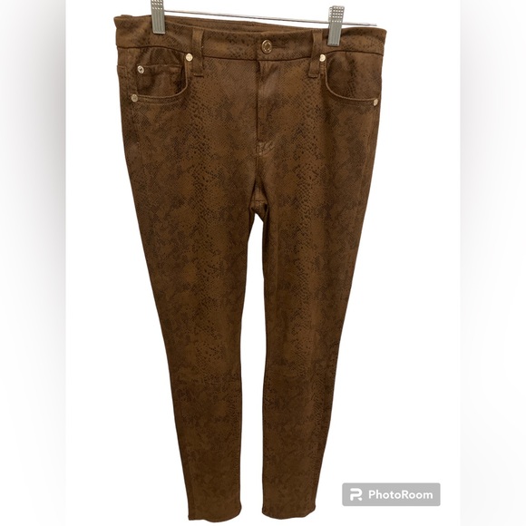 7 For All Mankind Pants - 7 FOR ALL MANKIND SKINNY BROWN SNAKE PRINT PANT /SKINNY JEAN FIT 27